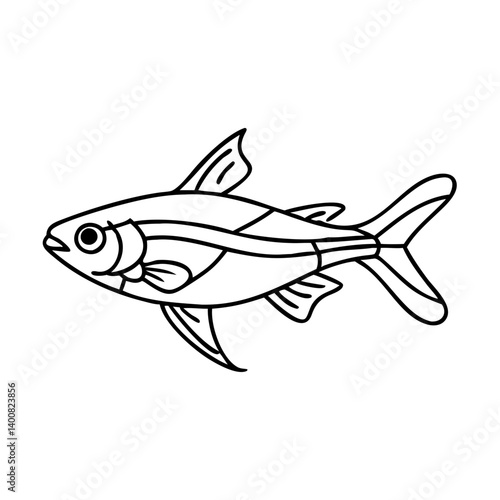 neon tetra fish icon, neon tetra fish vector illustration-simple illustration of neon tetra fish, perfect for neon tetra fish logos and icons