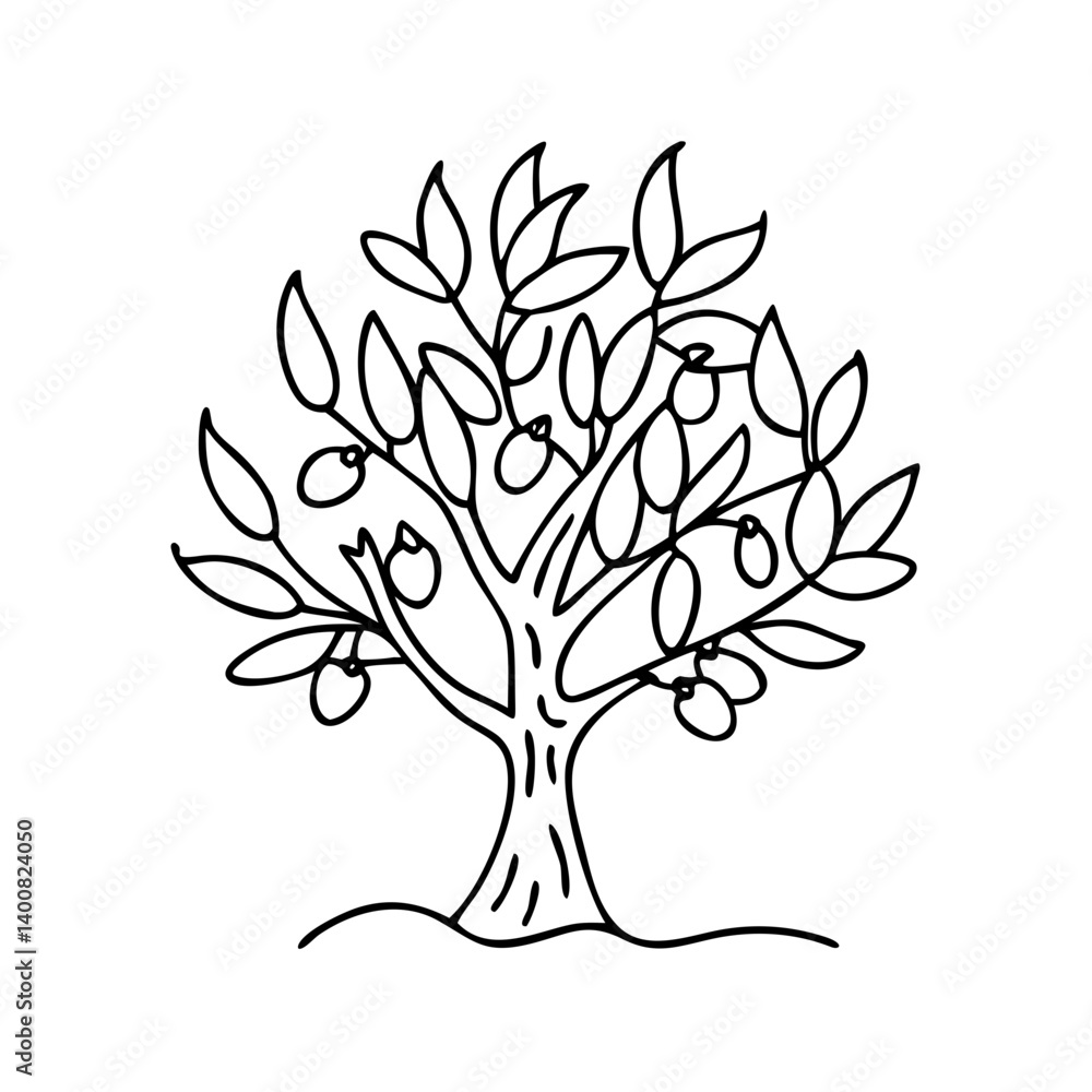 Obraz premium olive tree icon, olive tree vector illustration-simple illustration of olive tree, perfect for olive tree logos and icons