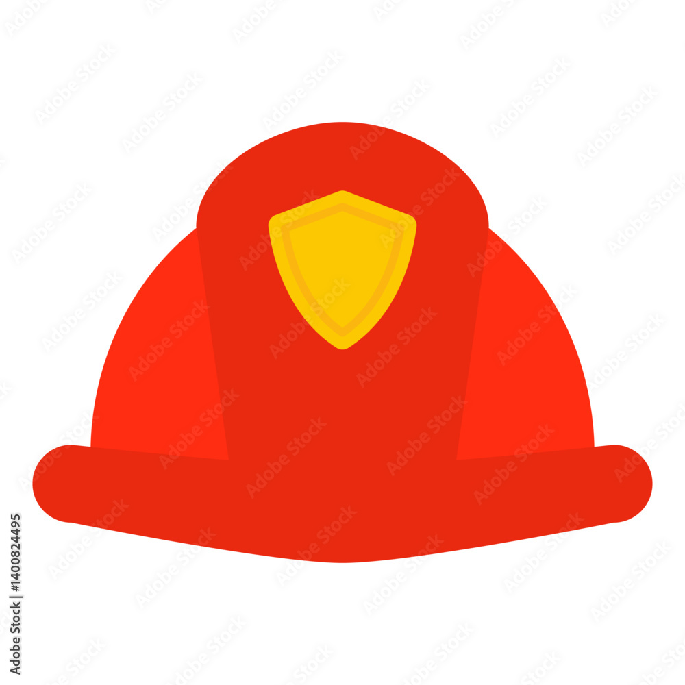 Fototapeta premium Fireman helmet. Protective firefighter helmet. Vector illustration isolated on white.