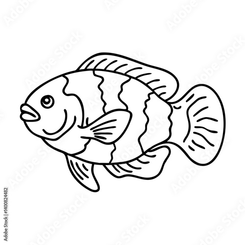 oscar fish icon, oscar fish vector illustration-simple illustration of oscar fish, perfect for oscar fish logos and icons