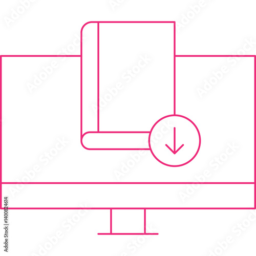 Download EBook icon single vector illustration