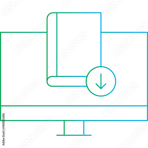 Download EBook icon single vector illustration