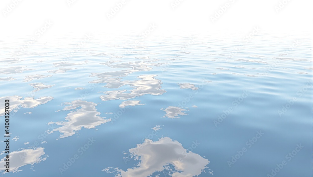 Obraz premium Tranquil lake surface with dreamy cloud reflections bathed in soft light Perfect for relaxation and nature themed designs