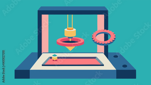 Customized Jewelry A 3D printer creating intricate pieces of jewelry with closeup details of rings and necklaces forming on the build plate.