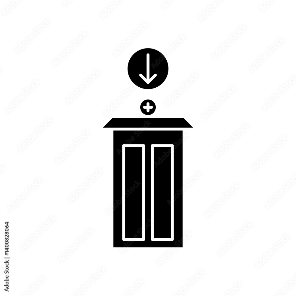 hospital icon design arrow down hospital icon design arrow down