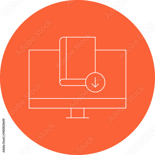 Download EBook icon single vector illustration