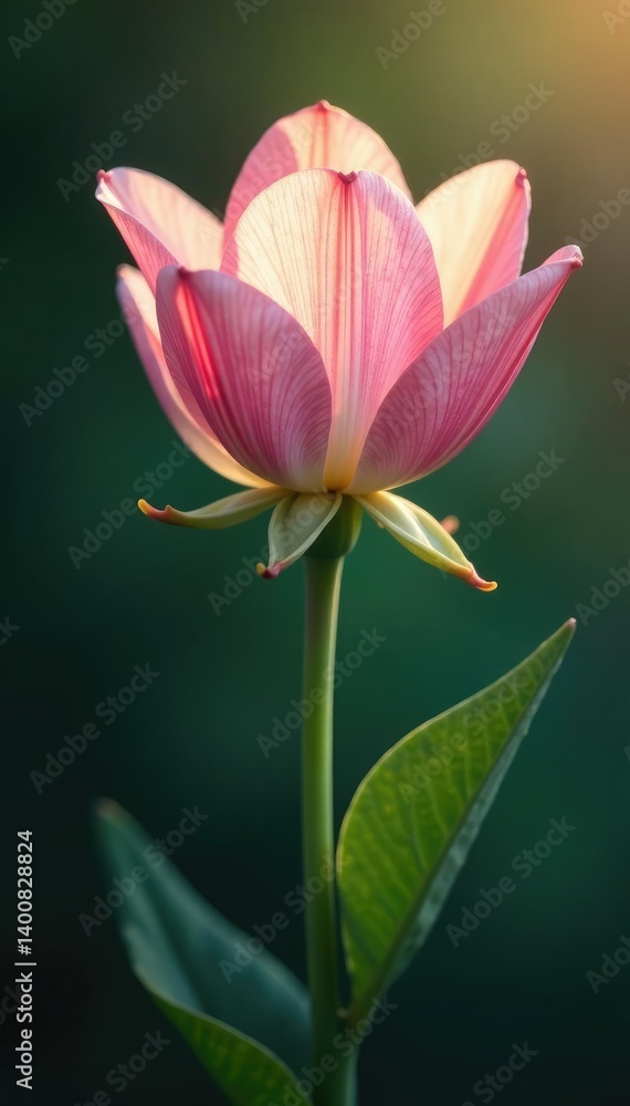 Single flower with intricate details and soft light, glow, delicate Single flower with intricate details and soft light, glow, delicate