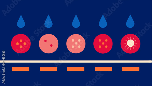 TimeLapse Effect A sequential illustration depicting the gradual improvement of skin texture and tone over several sessions of infrared light therapy.