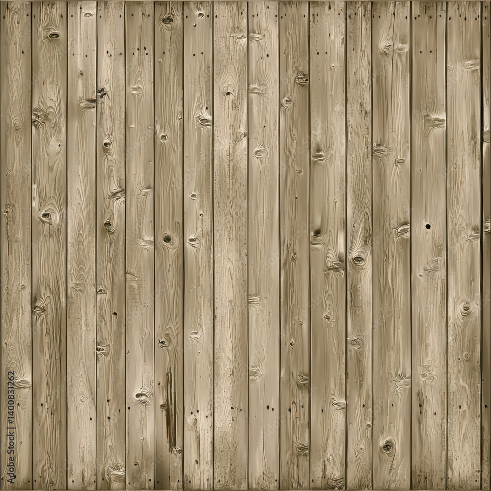 Fototapeta premium A seamless high-resolution texture of weathered light brown vertical wooden planks ideal for rustic backgrounds or design projects needing a natural wood grain pattern.