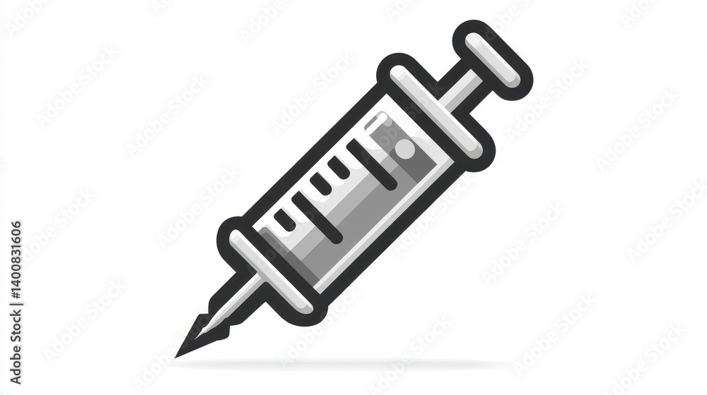 Gray Scale Syringe Illustration Medical Healthcare Injection Icon Gray Scale Syringe Illustration Medical Healthcare Injection Icon