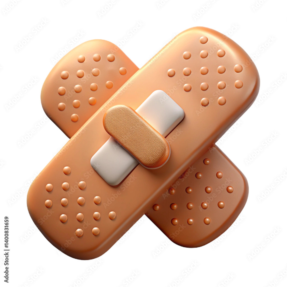 3d bandage plastic style on white background 3d bandage plastic style on white background