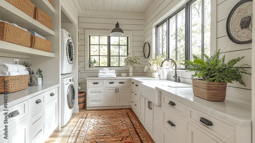 Fototapeta premium Rustic Farmhouse Laundry Room Design