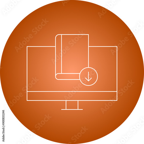 Download EBook icon single vector illustration