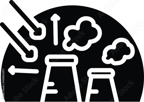 Greenhouse Effect Solid Icon Style 