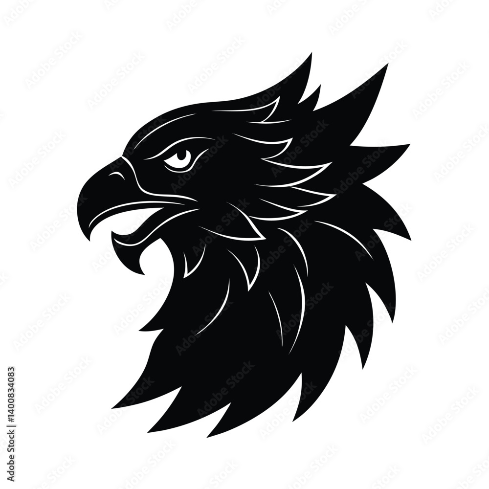 Obraz premium griffin head vector art silhouette