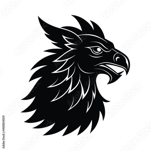 griffin head vector art silhouette