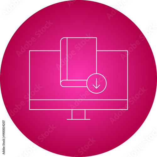 Download EBook icon single vector illustration
