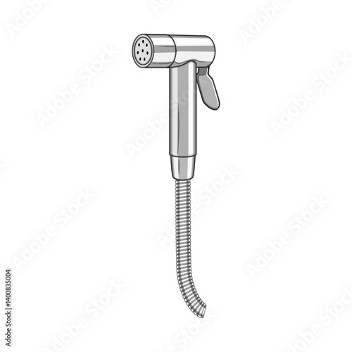 attachment bidet sprayer cartoon vector illustration