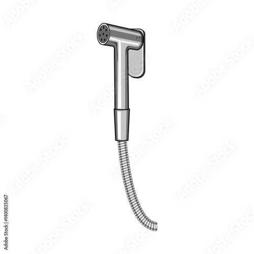 installation bidet sprayer cartoon vector illustration