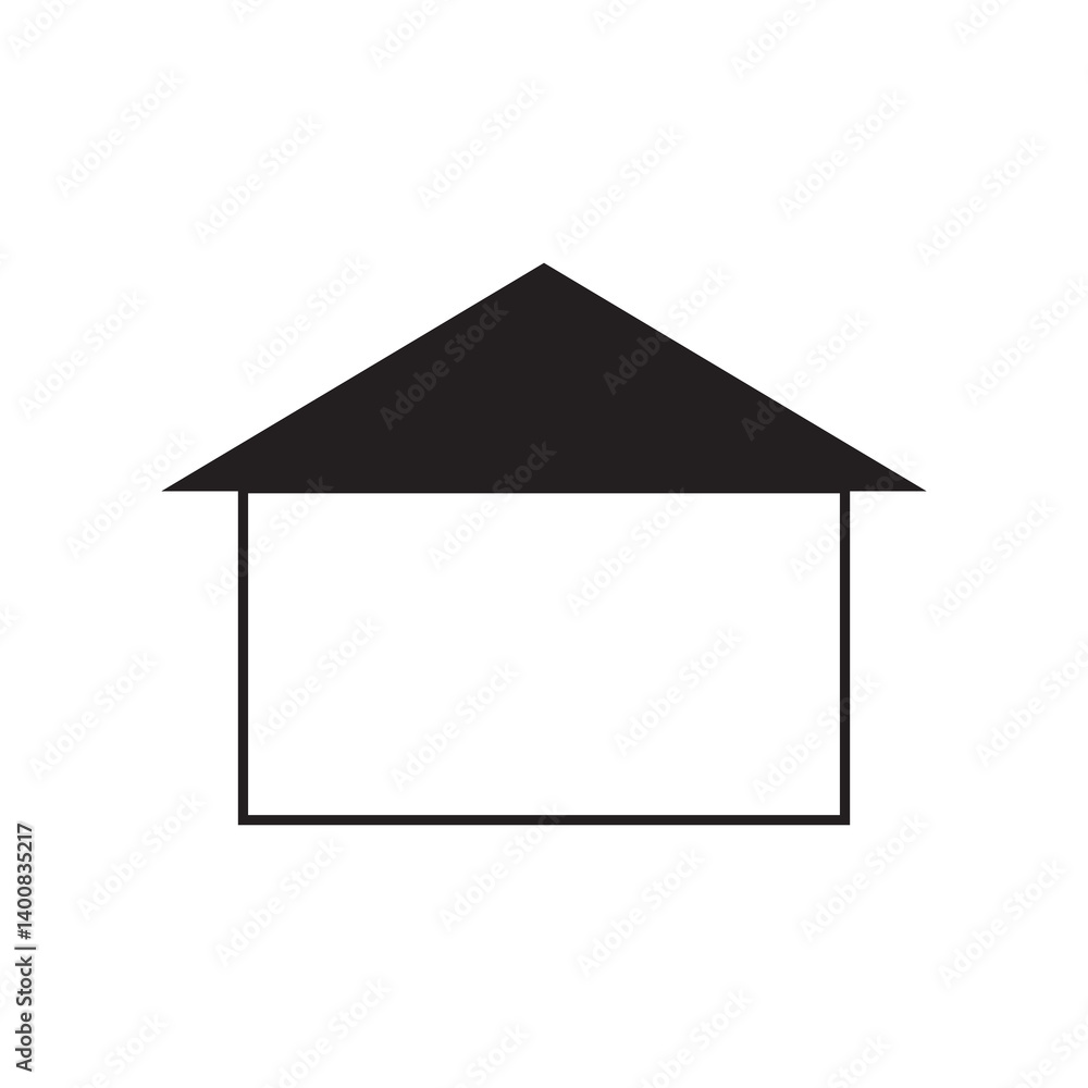 A black and white house line sign. Vector isolated on white A black and white house line sign. Vector isolated on white