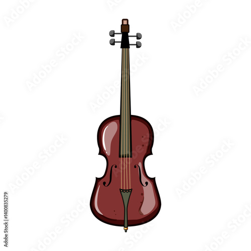 rosette cello cartoon vector illustration