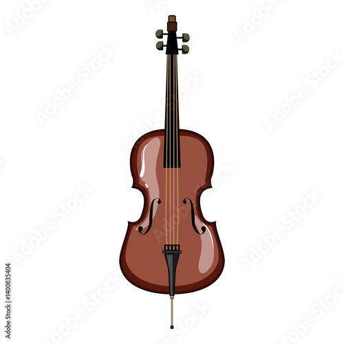 strings cello cartoon vector illustration