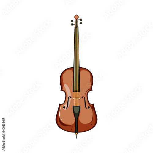 fingerboard cello cartoon vector illustration