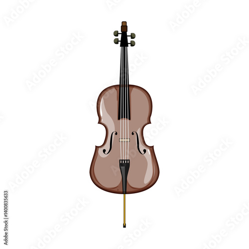 scroll cello cartoon vector illustration
