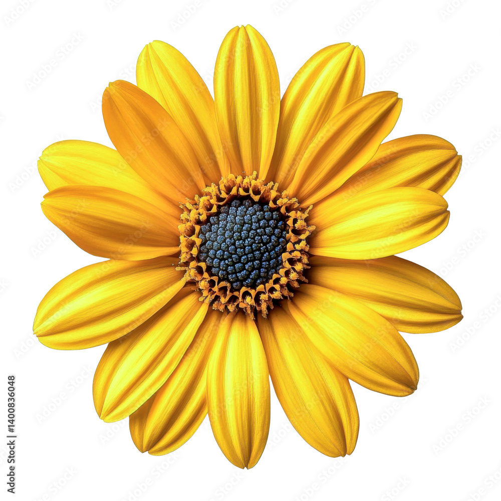 Obraz premium yellow daisy flower isolated on black