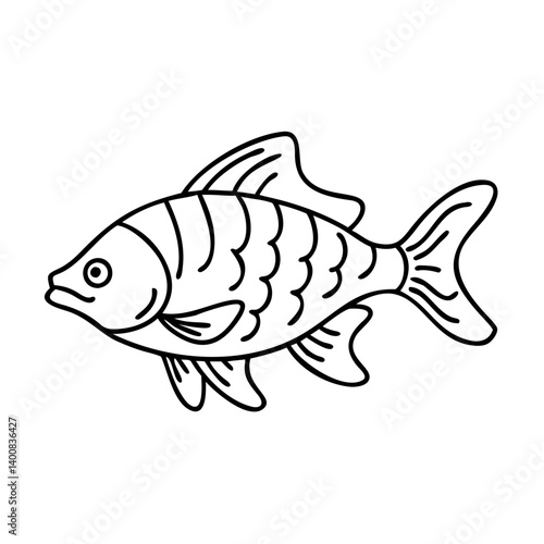 tiger barb fish icon, tiger barb fish vector illustration-simple illustration of tiger barb fish, perfect for tiger barb fish logos and icons