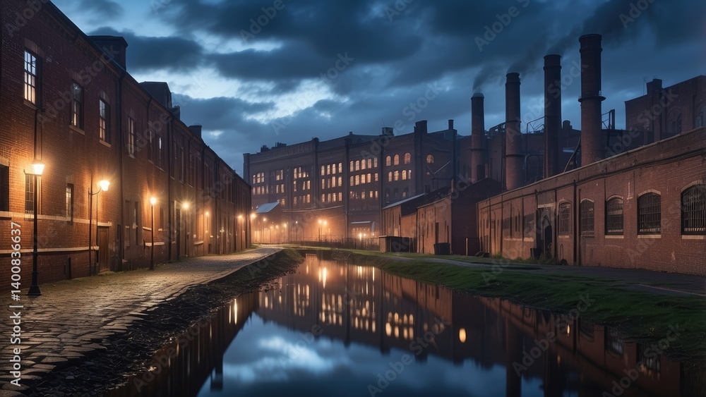 A large industrial facility with multiple tall smokestacks emitting white smoke A large industrial facility with multiple tall smokestacks emitting white smoke