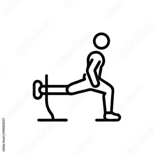 Bulgarian Split Squat Exercise Icon Line Art Fitness Training And Leg Muscle Workout For Strength