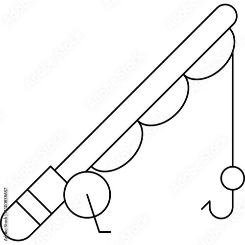 Fish catching sting icon single vector illustration 