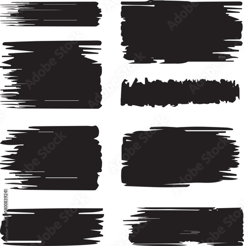 Black brush strock set 