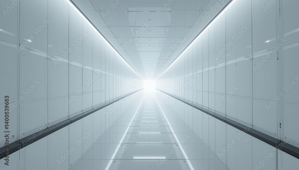 Futuristic White Corridor Bright, Clean, and Modern Architectural Design Futuristic White Corridor Bright, Clean, and Modern Architectural Design