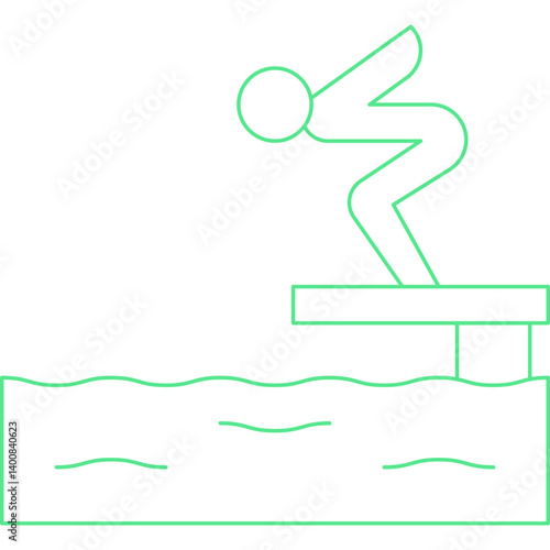 Jumping in Water icon single vector illustration