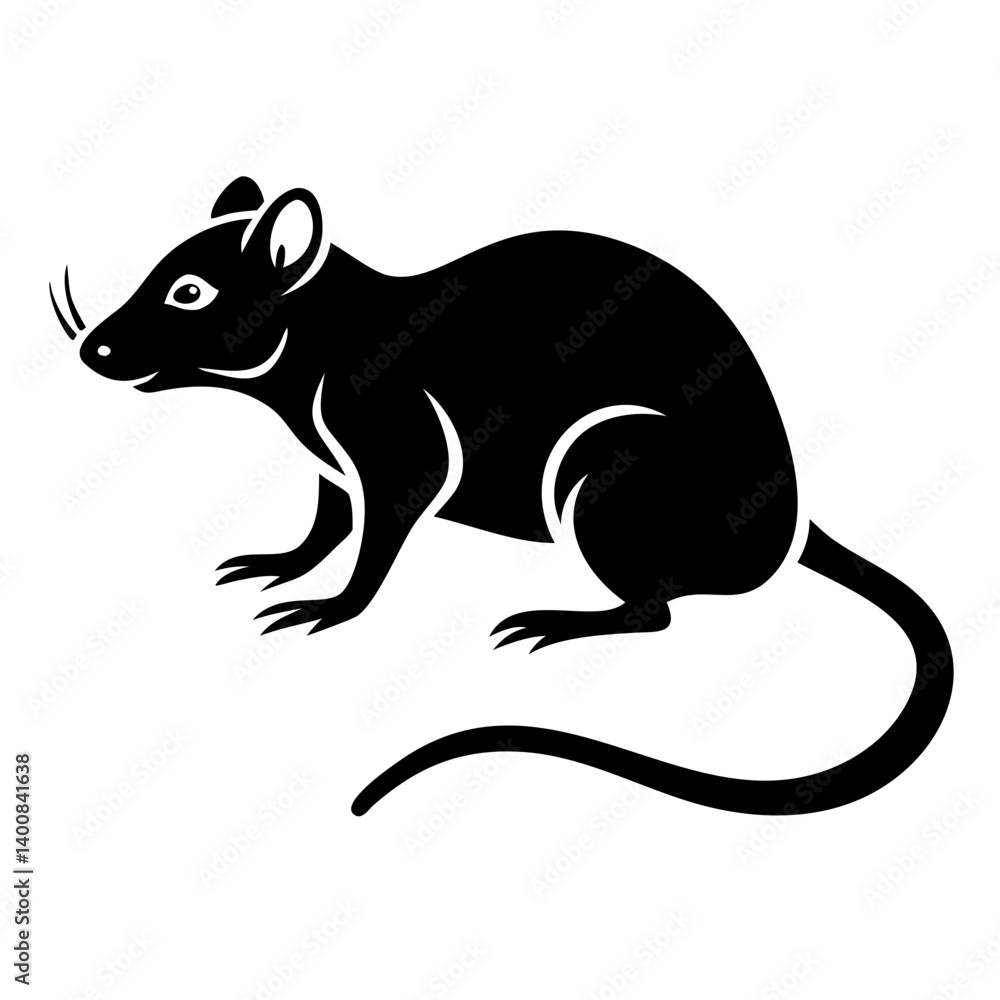 Obraz premium Rodent rat silhouette