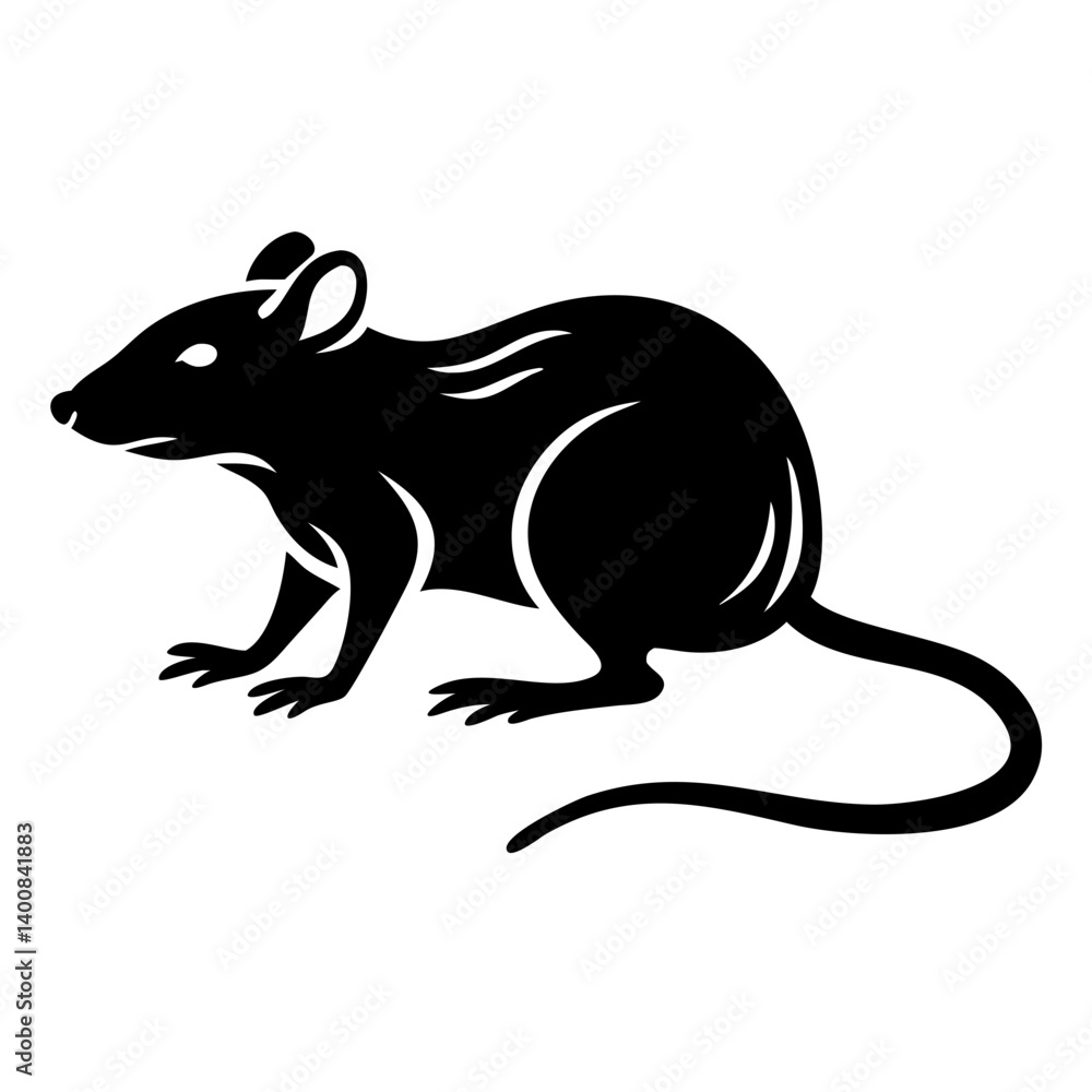 Obraz premium Rodent rat silhouette