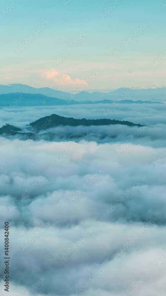 Time-lapse photography of white clouds on a sunny day, Vertical video timelapse style. Time-lapse photography of white clouds on a sunny day, Vertical video timelapse style.