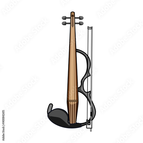 bow violin cartoon vector illustration