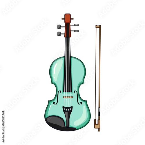 fingerboard violin cartoon vector illustration