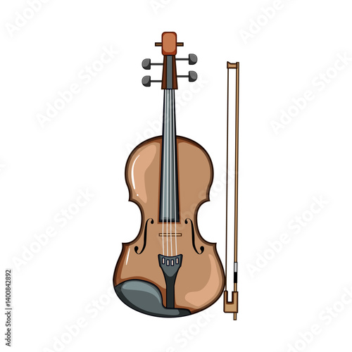 pegbox violin cartoon vector illustration