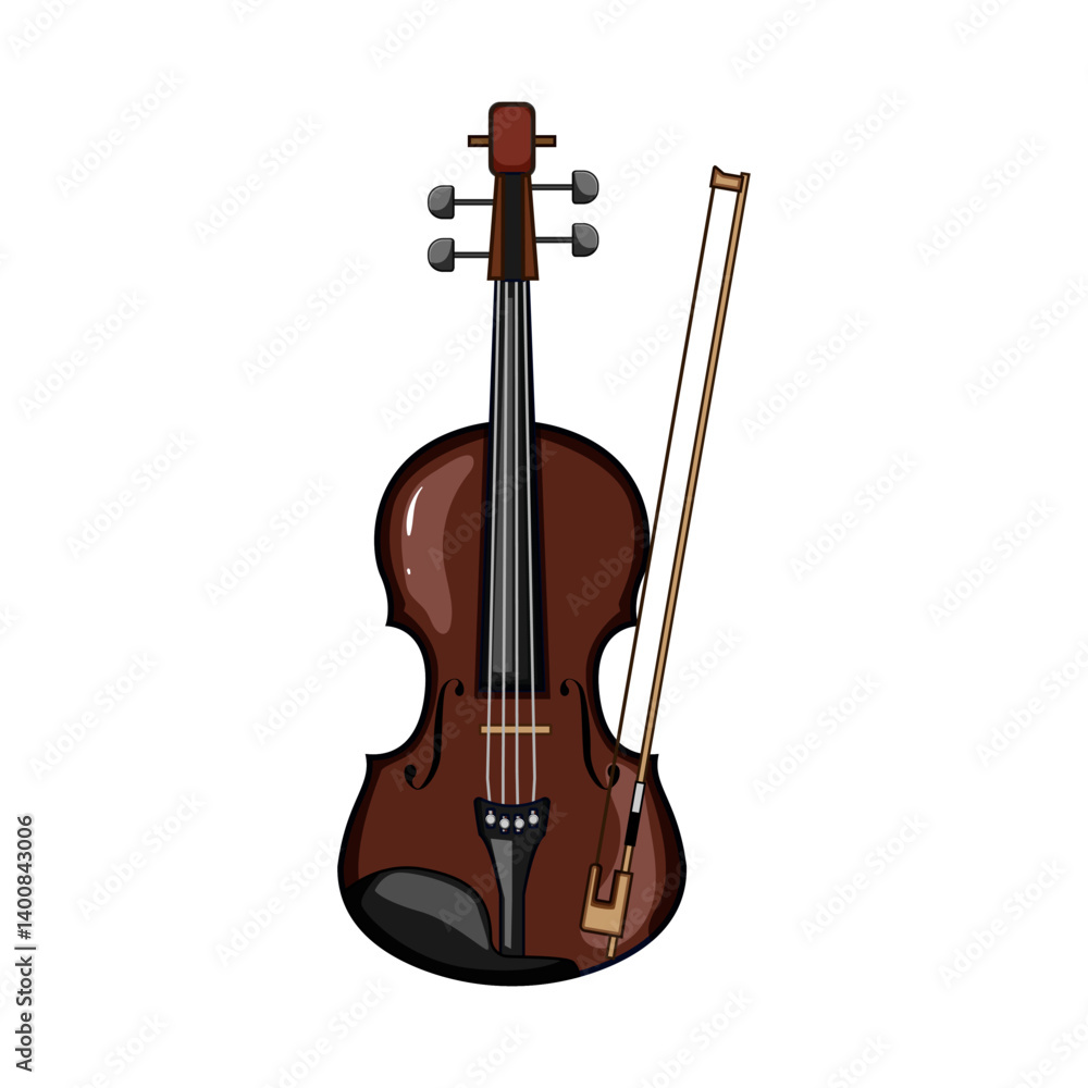 Fototapeta premium chinrest violin cartoon vector illustration