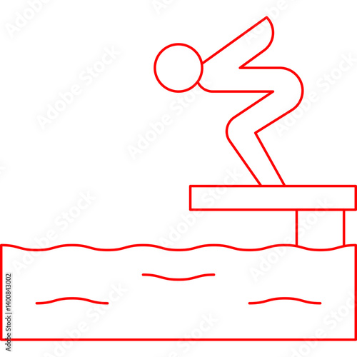 Jumping in Water icon single vector illustration