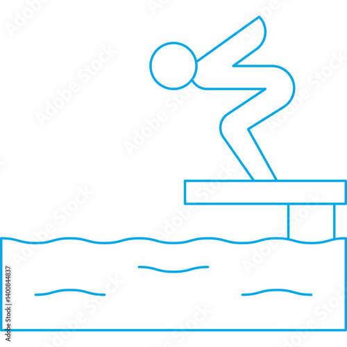 Jumping in Water icon single vector illustration