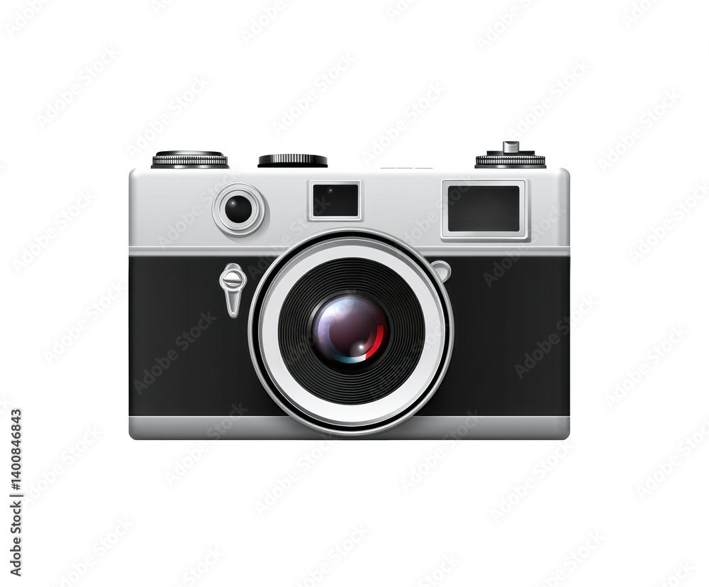 Classic camera design for photography enthusiasts and collectors on a transparent background, cut out Classic camera design for photography enthusiasts and collectors on a transparent background, cut out