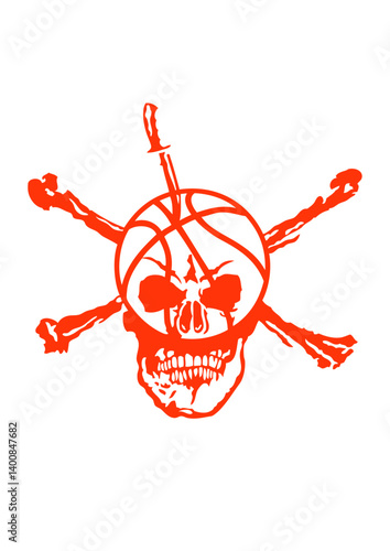 basketball tete de mort os couteau logo club