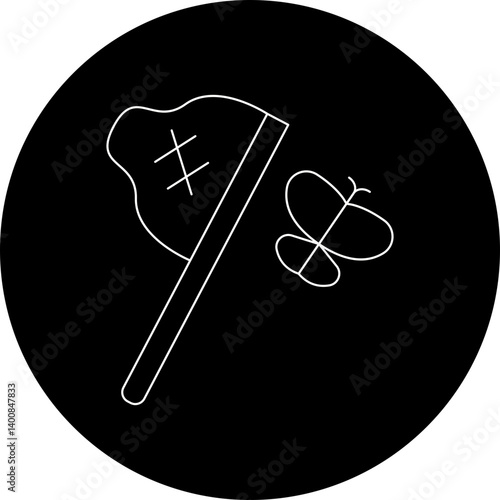 Catch Butterfly icon single vector illustration