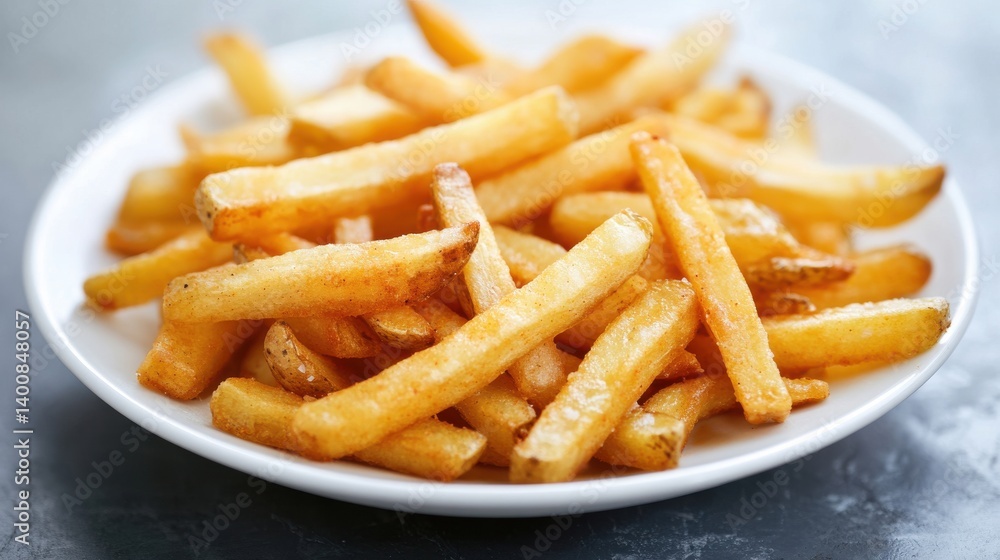 A plate of sweet potato fries with herbs, presented on a white plate. A plate of sweet potato fries with herbs, presented on a white plate.