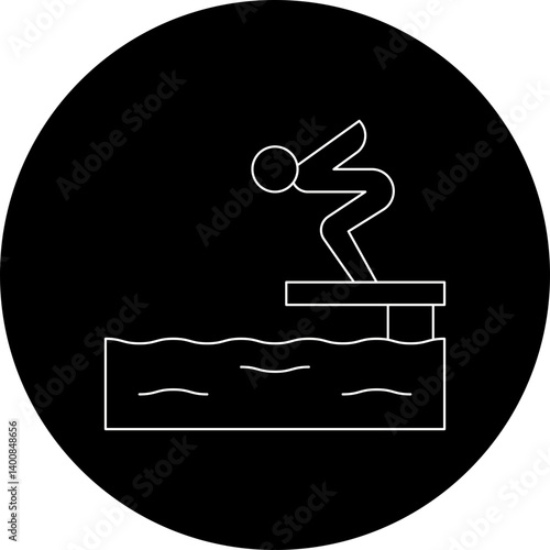 Jumping in Water icon single vector illustration